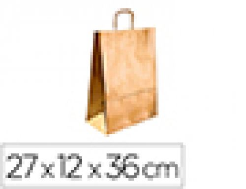 Saco de papel q-connect kraft ouro asa retorcida 270x120x360 mm , Q-connect , 63767 , 8423473882409